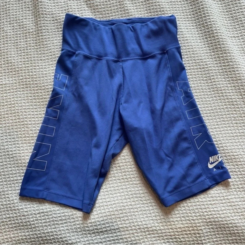 Nike Air Purple Periwinkle Ribbed Biker Shorts Size Small - Picture 1 of 4